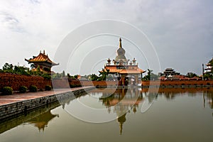 Reflection of German monastery, Lumbini