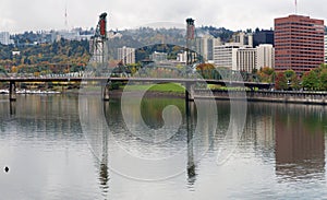 Reflection of Hawthorne on Willamette River