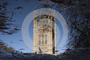 Reflection of Houses of Parliament, Westminster; London