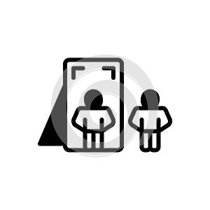 Black solid icon for Reflection, image and glass