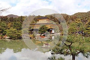 Reflection of Kinkaku-ji Temple