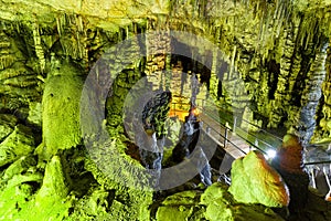 Stalactites and stalagmites in cave