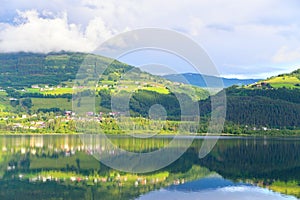 Reflection on a lake in Voss, Norway