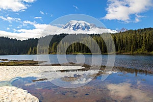 Reflection Lakes in Mount Rainier National Paark in Washington state
