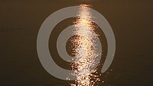 Reflection light and Bokeh at surface water of Mekhong River and lighting sun