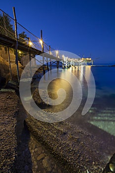 Reflection of lights under trabucco.