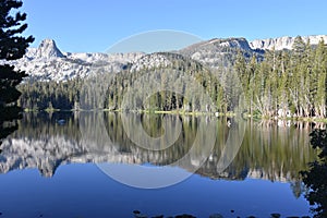 Reflection Mamie Lake, Mammoth Sierra Mountains California photo