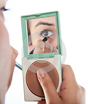 Reflection on mirror of girl's eye