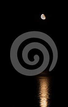 Reflection of the moonlight over the sea