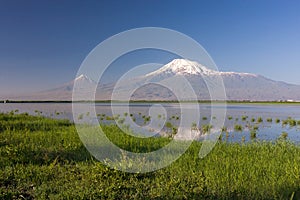 Reflection of the Mount of Ararat in the lake