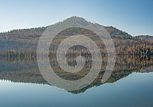 Reflection of Mount Hoffman in Snag Lake