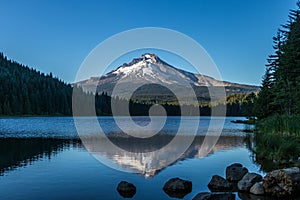 Reflection of Mount Hood in Trillium Lake Oregon