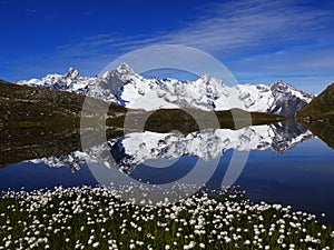 Reflection In Mountain Lake in Switzerland