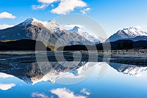 Reflection of mountain in New Zealand