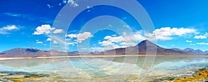 Reflection of mountain in still lake, Boliva photo