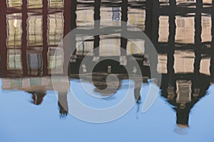 Reflection of old Amsterdam houses