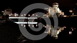 Reflection of the Peace Park done in Hiroshima Japan