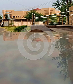 reflection photography in university of Gujrat captured by oppo f9