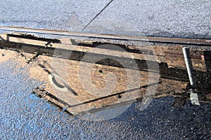 Reflection in a Puddle of Railway Workshops Sydney