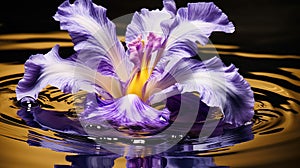 reflection purple iris flower