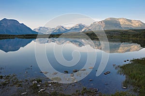 Reflection at a rendez-vous in Alberta, Canada