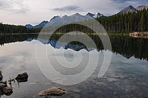 Reflection at the Rendez-vous, Rockies, Canada photo