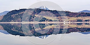 Reflection on reservoir Liptovska Mara, Slovakia