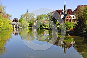 Reflection in river, Bruges photo
