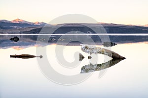 Reflection on the Salty Mono Lake, California