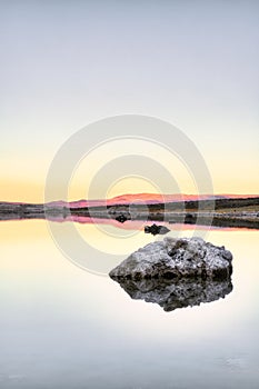 Reflection on the Salty Mono Lake, California