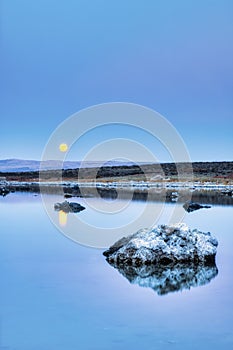 Reflection on the Salty Mono Lake, California