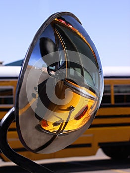 Reflection of school bus