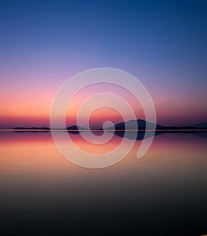 Reflection seascape at twilight