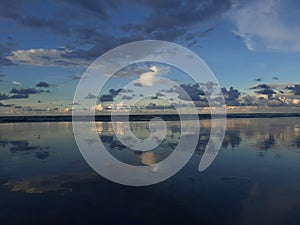 Reflection of the sky above the sea