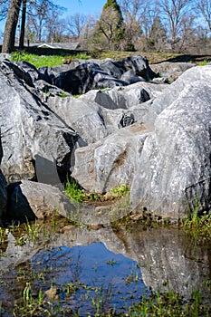 Reflection of the Sky on Ancient Rocks in Columbia California