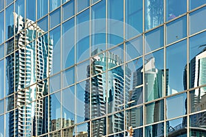 Reflection of skyscrapers -background