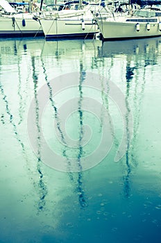 Reflection of spars in water