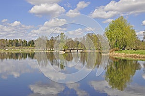 Reflection on still lake
