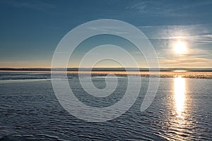 Reflection of the sun from ice