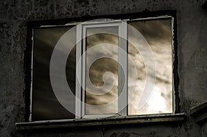 Reflection Of Sunset On Window Glass