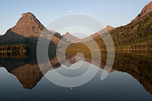 Reflection at Two Medicine Lake, Yellowstone photo