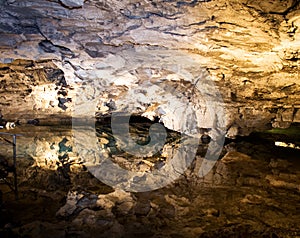 Reflection in underground lake