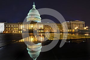 Reflection US Capitol North Side Night Stars Washington DC