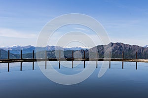 Reflection in water of mountain lakes