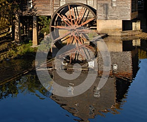 Reflection in the water of an old Grist Mill