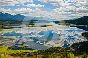 Reflection Wetlands Mountain Landscape