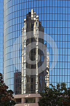Reflection in windows of modern building