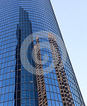 Reflection in windows of modern building