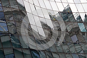 Reflection in windows of modern building