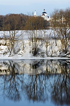 Reflection in winter river